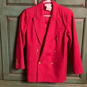 Dark Red wool double breasted blazer